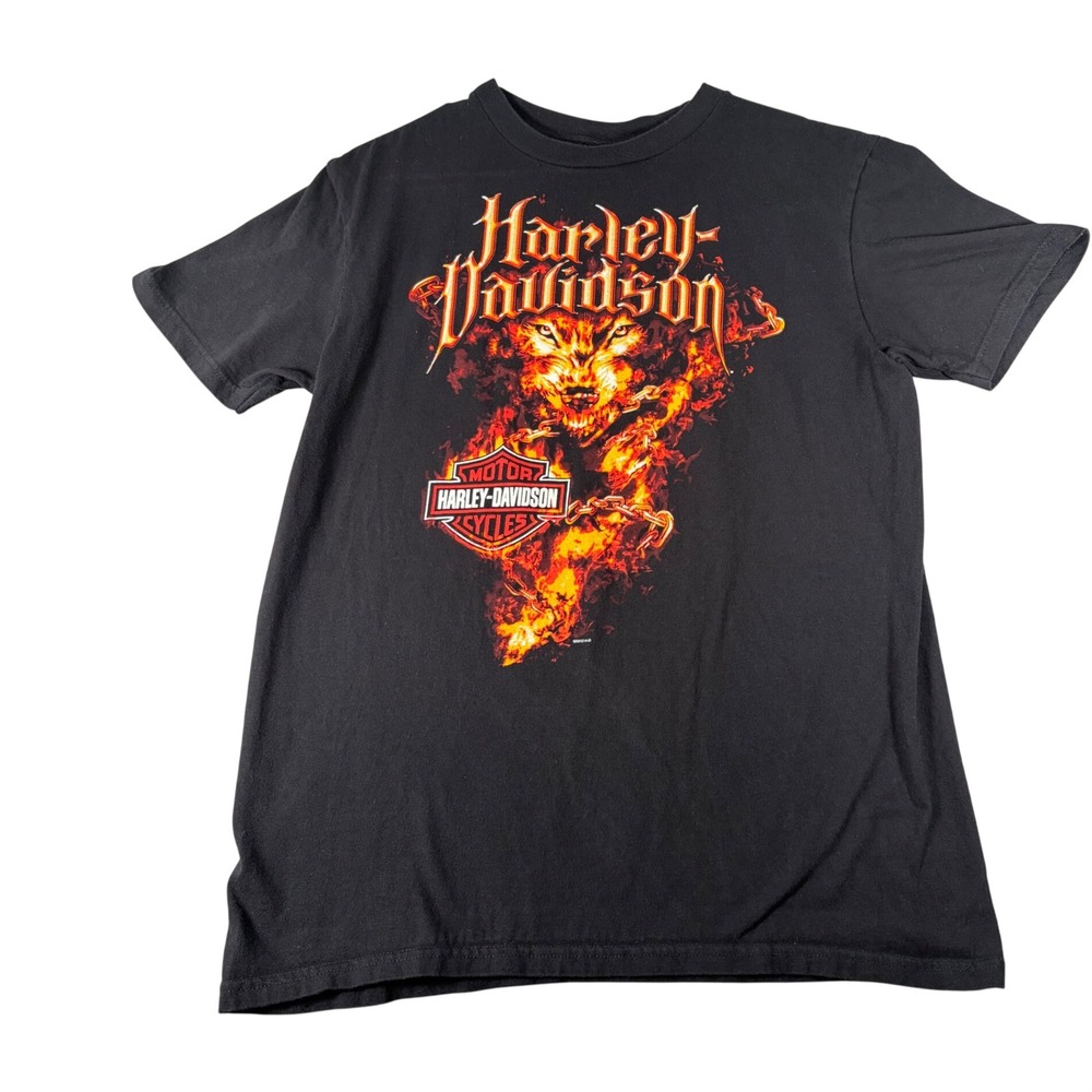 Harley-Davidson T-Shirt Medium Black Fire Wolf 2012